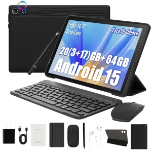 Tablet with Keyboard, Mouse, Stylus  & Headphones