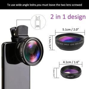 Universal Clip 2-in-1 Lens 37mm for cell phones
