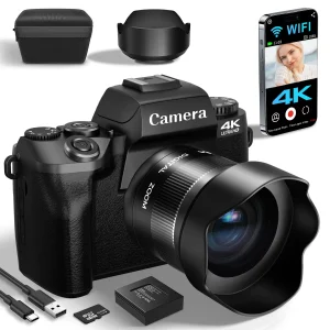 Digital Camera 4K 64MP for Photos & Vlogging